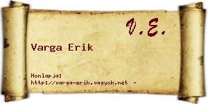Varga Erik névjegykártya